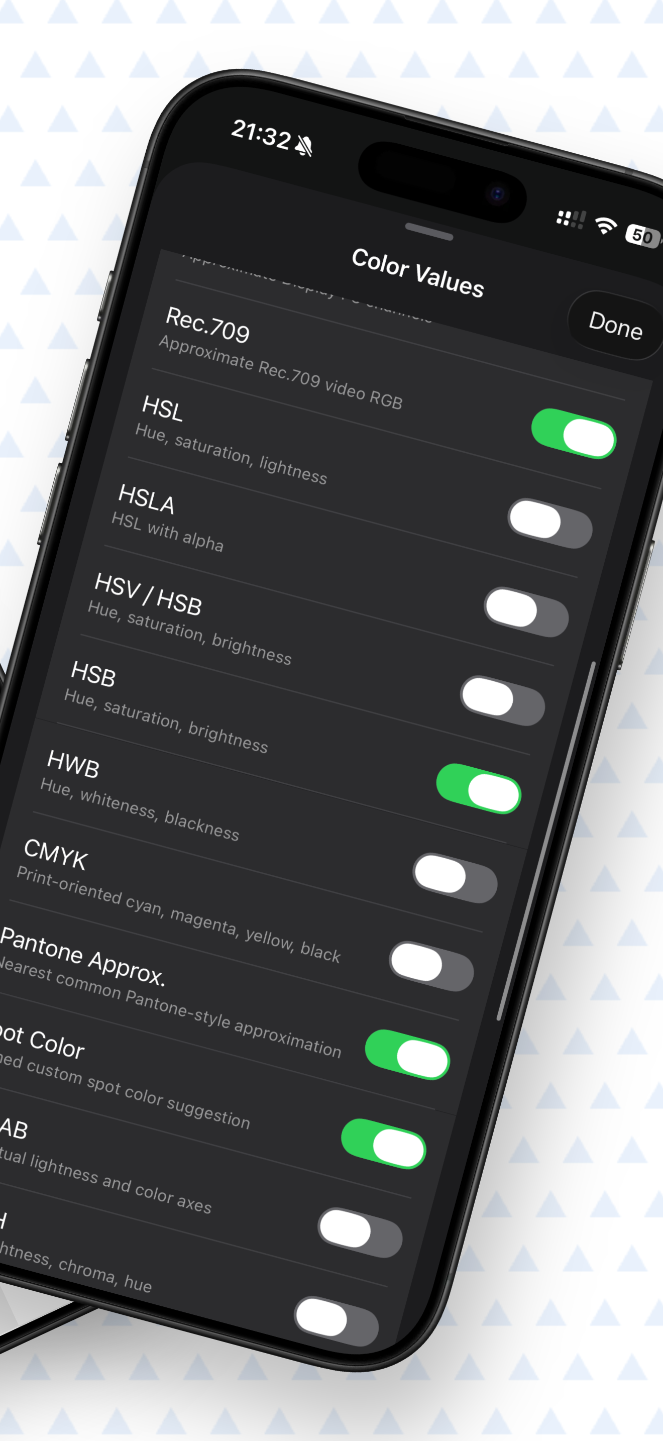 ColorPicker color format controls